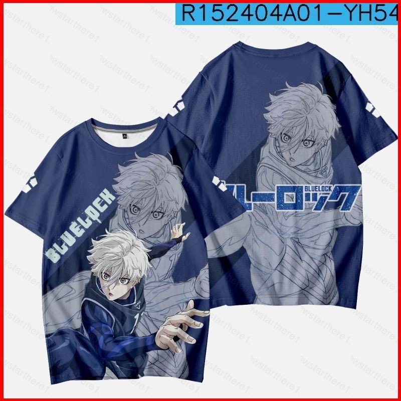 เสื้อยืดCosplay 3D Isagi Yoichi Nagi Seishiro สำหรับฤดูร้อน แขนสั้น