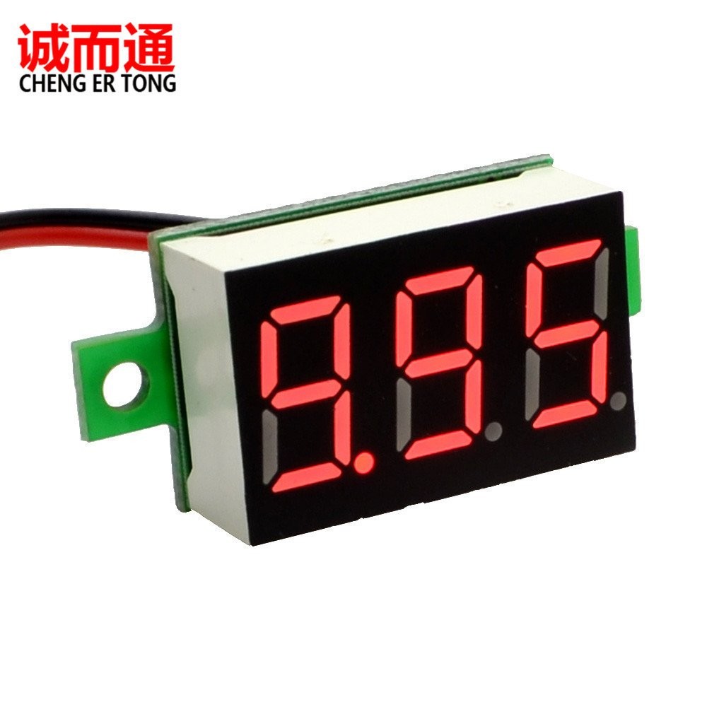 โวลต์มิเตอร์สองสาย 1 ซม.DC4.5V-30V DC โวลต์มิเตอร์หัวรถจักรยานยนต์โวลต์มิเตอร์ดิจิตอลจอแสดงผลเมตร FM