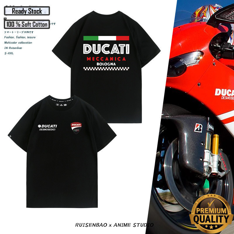 เสื้อยืดผ้าฝ้ายแท้ พิมพ์ลาย 'DUCATI'