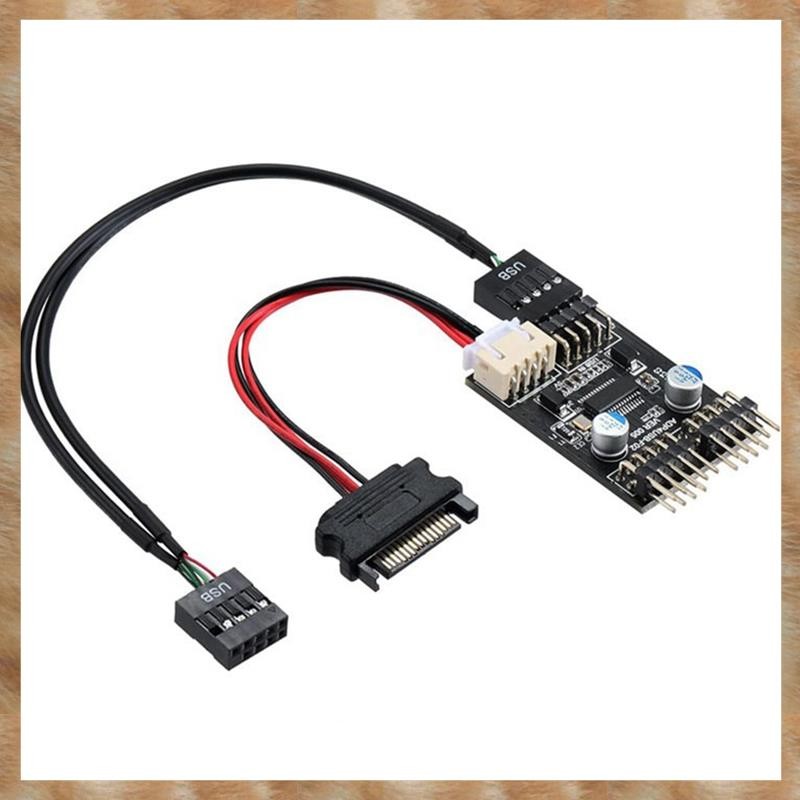 [KYG] ขั้วต่อ USB 9pin 1 ถึง 2 สายต่อ USB USB HUB USB2.0 9Pin Header Connector Adapter พร้อมสายไฟ