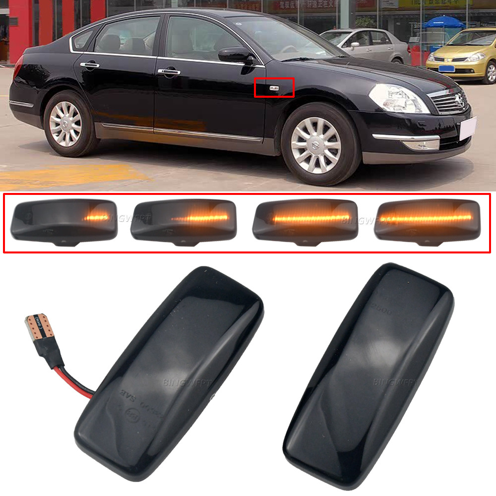 2PCS สําหรับ Nissan Teana J31 (Cefiro/Maxima) 2004-2007 สําหรับ Nissan Bluebird Sunny 2003-2006 LED ด้านข้างไฟเลี้ยวไฟสัญญาณ
