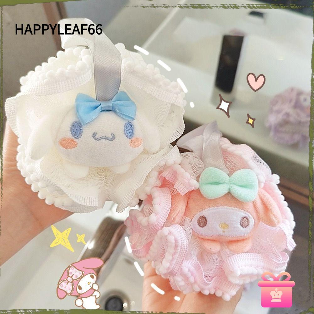 HAPPYLEAF66 Bath Ball, My Melody แปรงนวดโฟม , Soft Fluffy Skin Clean Tool Sponge Bath Bubble Ball