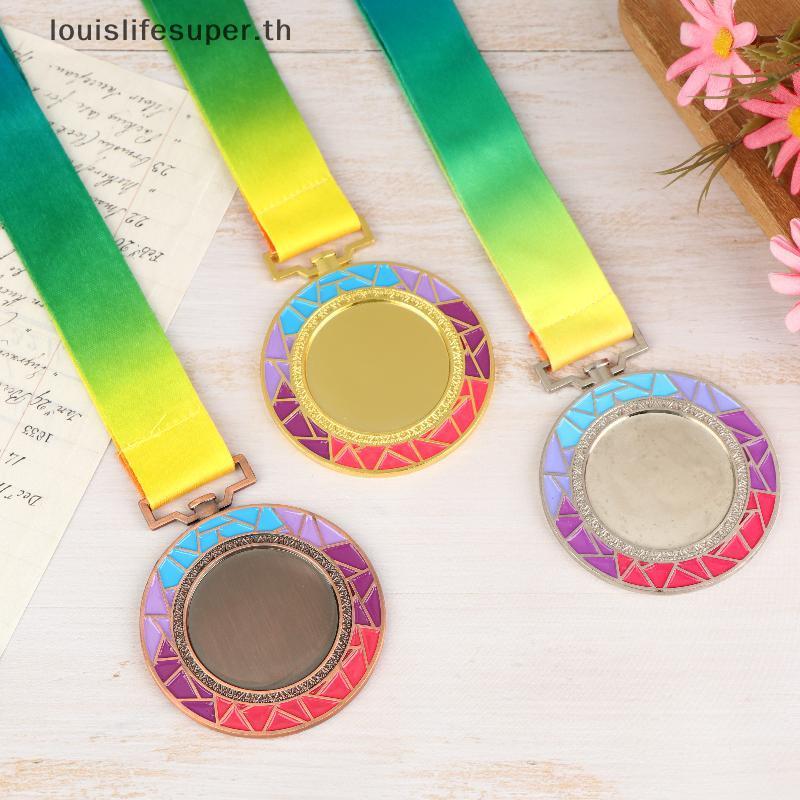 LLS เหรียญรางวัลโลหะคอริบบิ้นทอง Silver Bronze สไตล์สําหรับกีฬาวิชาการหรือผู้ใดๆ เส้นผ่านศูนย์กลาง H