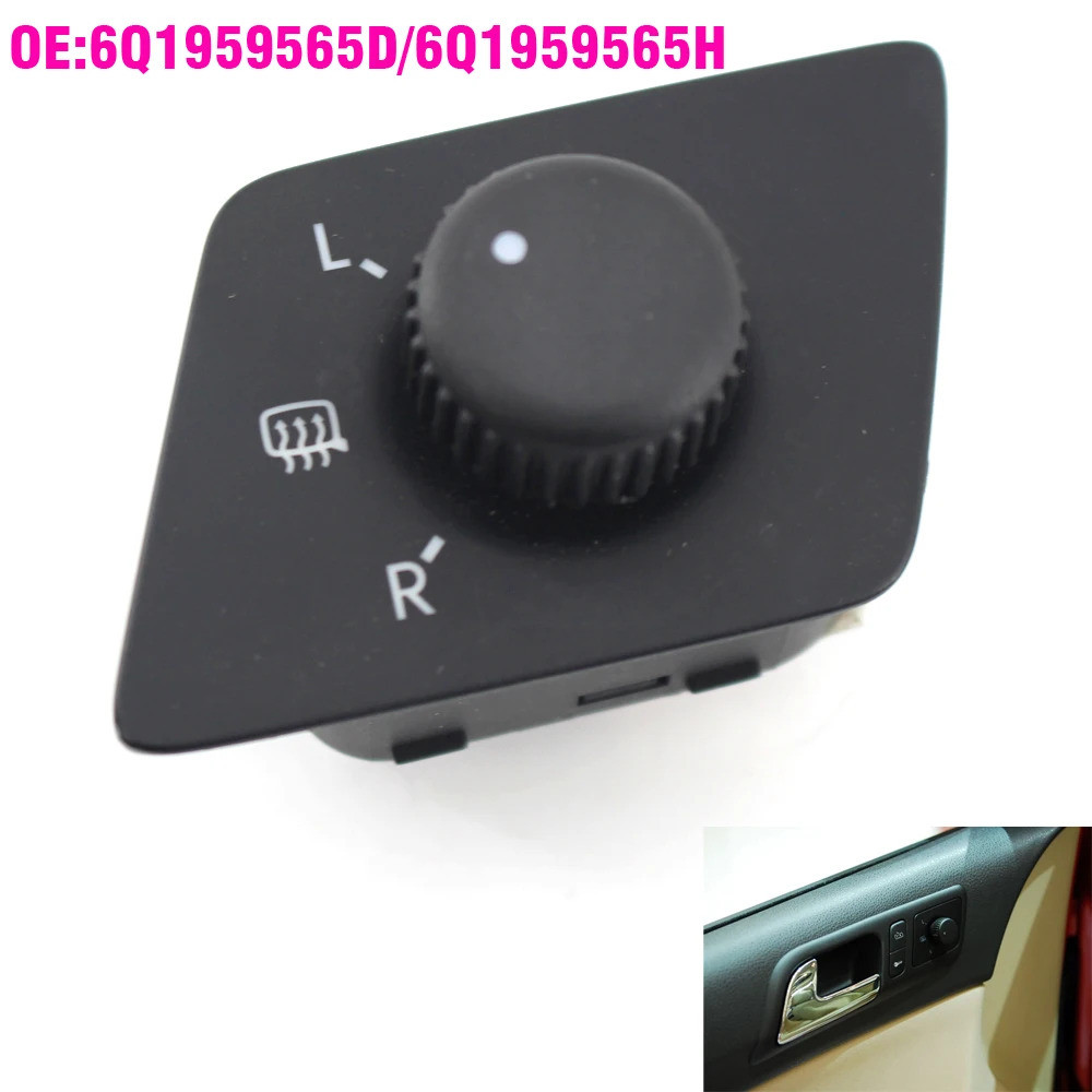 ใหม่ 10 Pins ปรับลูกบิดด้านข้างกระจกสวิทช์สําหรับ VW Polo 9N 2001-2011 6Q1959565ดี 6Q1 959 565H
