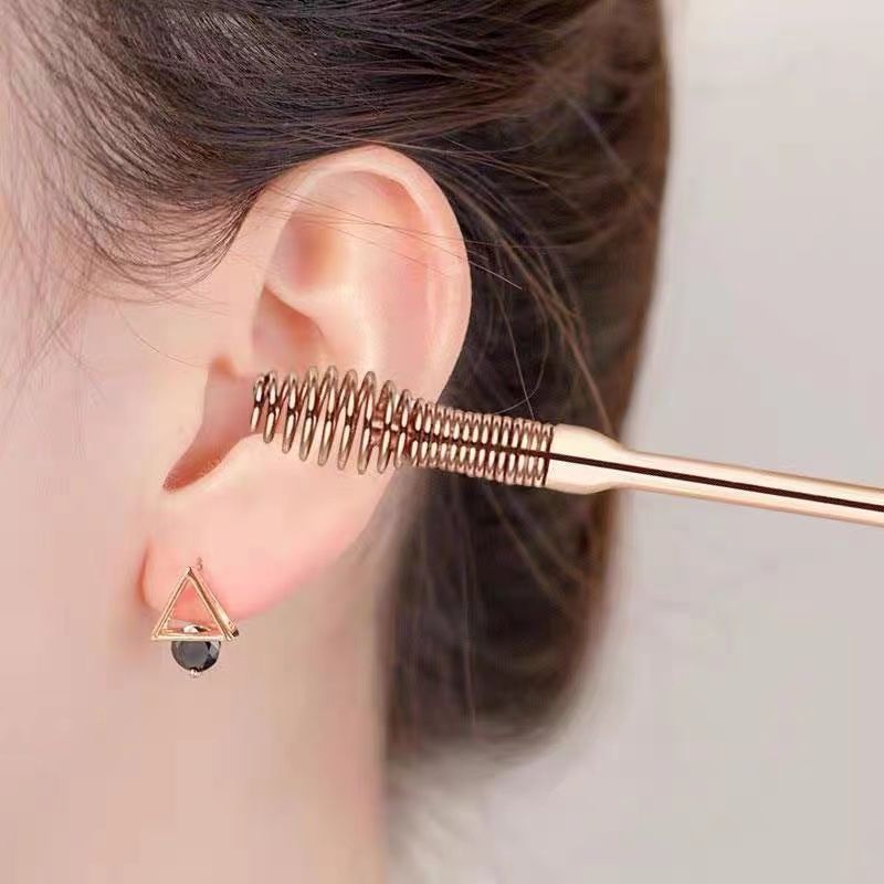 Hot Sale#Spiral Ear Spoon Spring Ear Pick Artifact New Massage Ear Ear Pick Dual-Head Integrated Dua