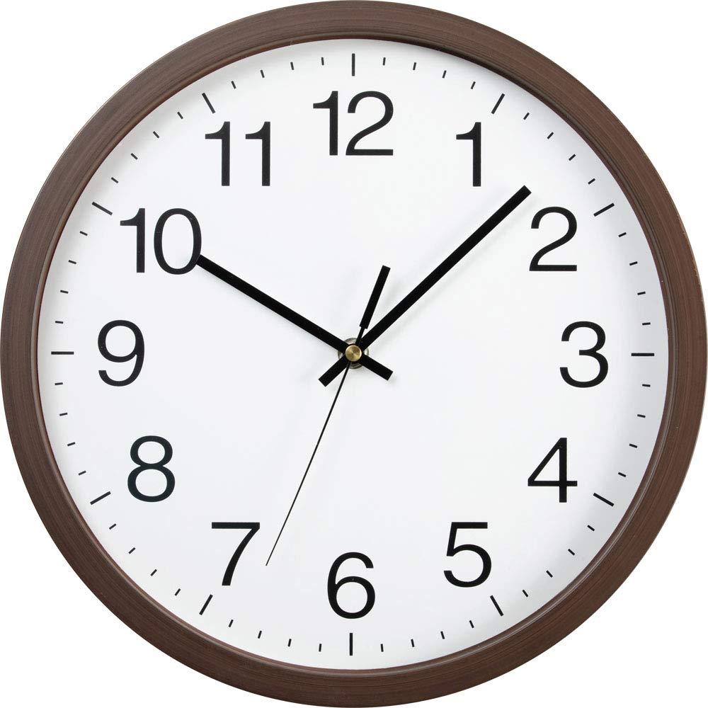 Iris Plaza Wall Clock Silent Brown, Diameter 30cm / Non-Radio Controlled, With Dial, Sweet Movement 