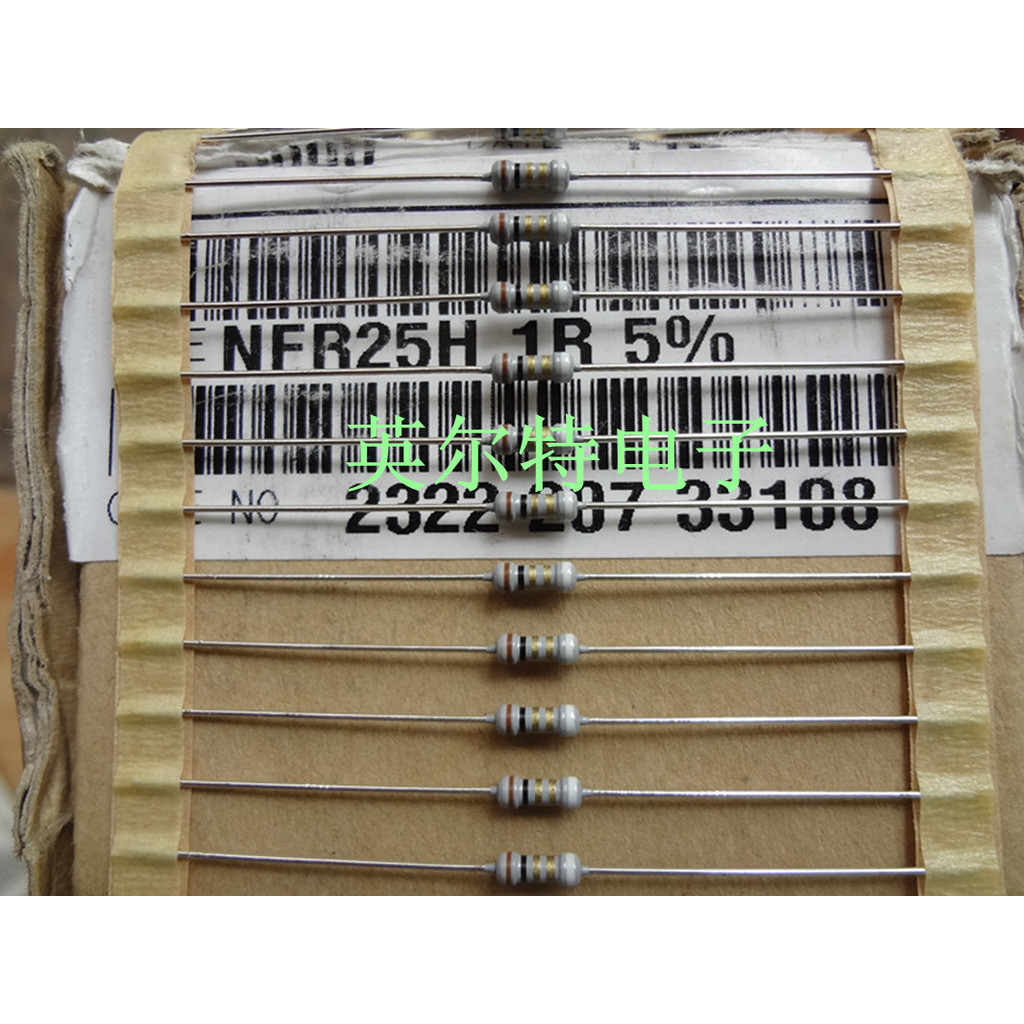 นําเข้า VISHAY หนาทองแดง Feet Fever Resistor 1/4W1R 0.25 W1R 100 ชิ้น/12 หยวน