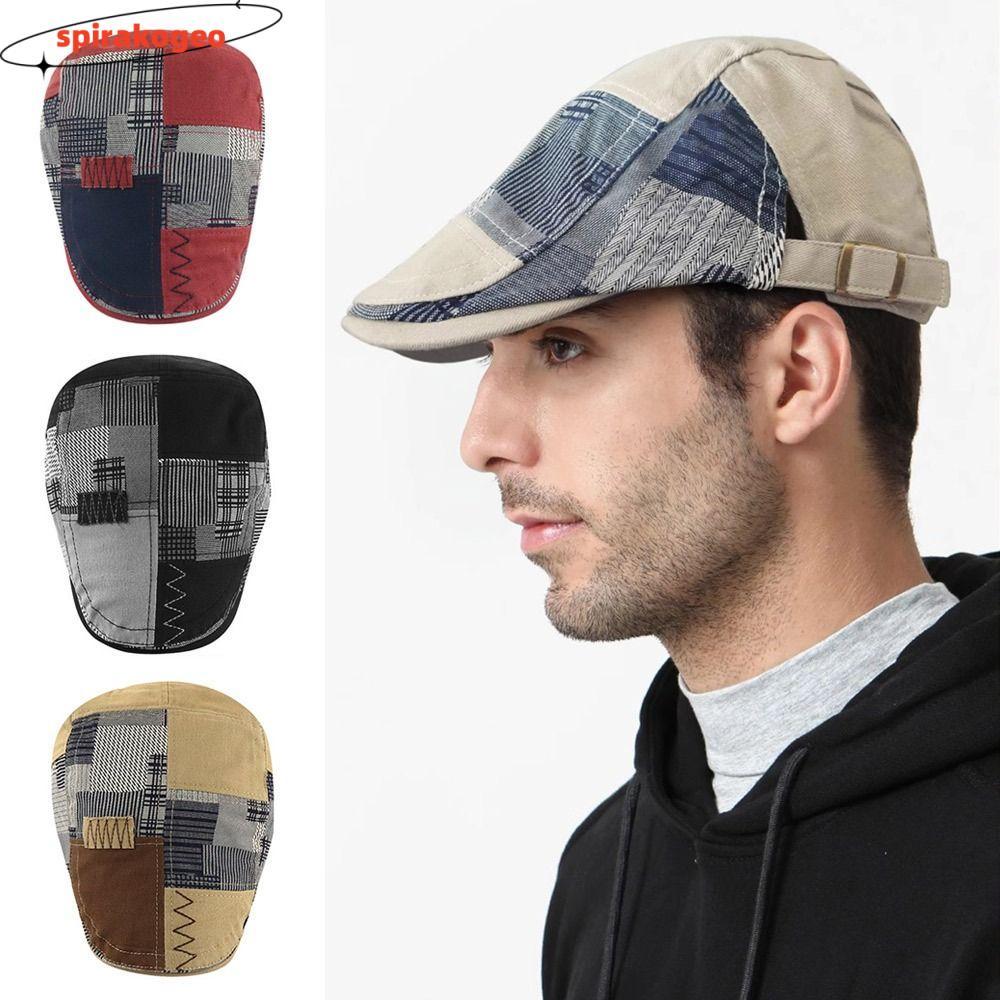 SPIRAKOGEO Beret Hat, England French Gentlemen Flat Cap, Fashion Casual Adjustable Classic Cowboys H
