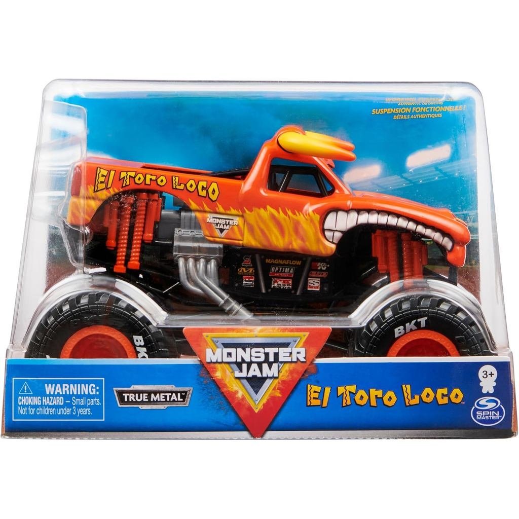 Monster Jam Official Monster Truck - El Toro Loco 1:24 Scale Die-Cast Vehicle - Chrome Rims and Rubb