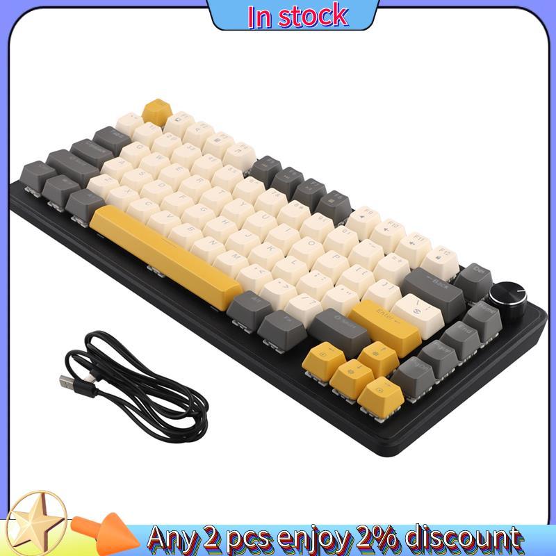 ในสต็อก-K82 Gaming Keyboard พร้อม Media Knob, Hot-Swappable Mechanical Keyboard แบบมีสาย, Blue Switc