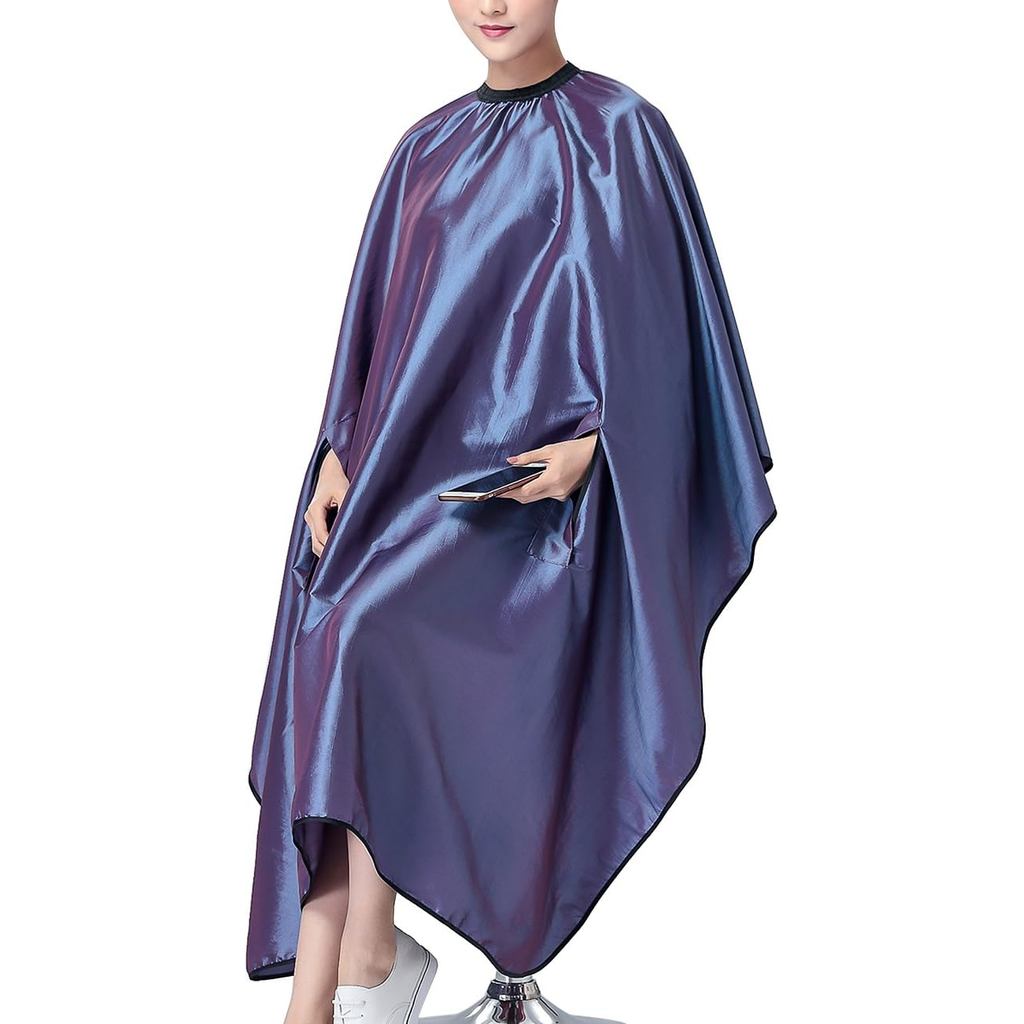 ตัดผม Hairdressing Cape ผ้าผ้ากันเปื้อนยืดกันน้ํา Salon ตัดผมชุด 57 x 63