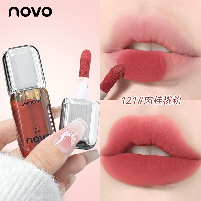 [ร้านค้าขายร้อน] Cheng Shian แนะนํา NOVO Lipstick Matte Matte Lip Glaze กันน้ํา Non-Stick Cup Non-Fa