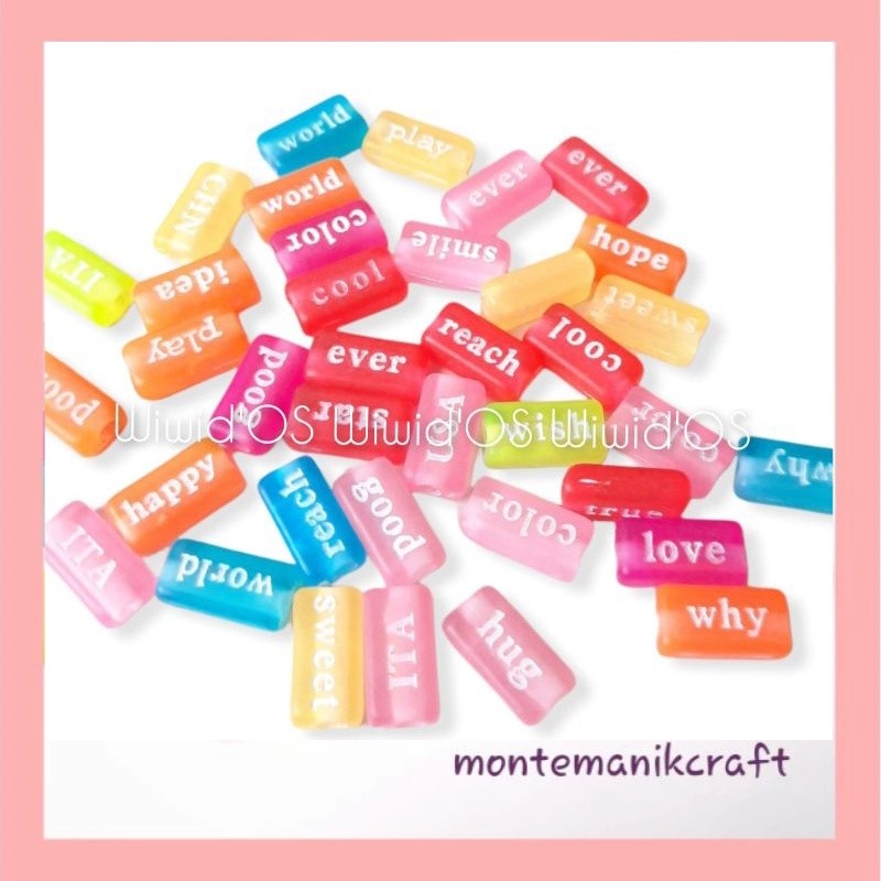 BEADS (18 ชิ้น) LETTER BEADS 6 X 15 mm MONTEMAIL CRAFT