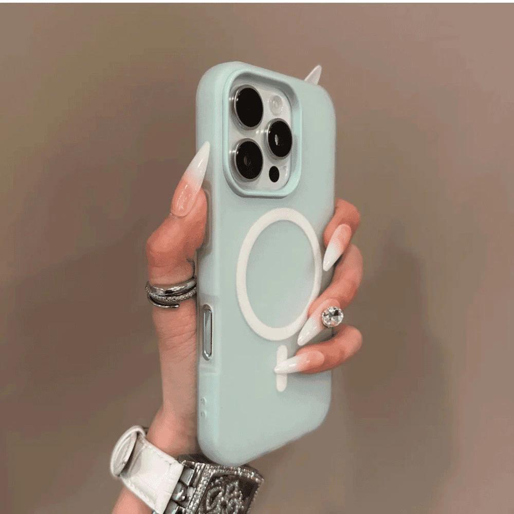 PC + TPU 2-in-1 เคสโทรศัพท์แม่เหล็กสีลูกกวาดสําหรับ for iPhone 17 11 12 13 14 15 16 Pro Max ปลอก ฝาหลังแม่เหล็กสําหรับ - รูปที่ 3