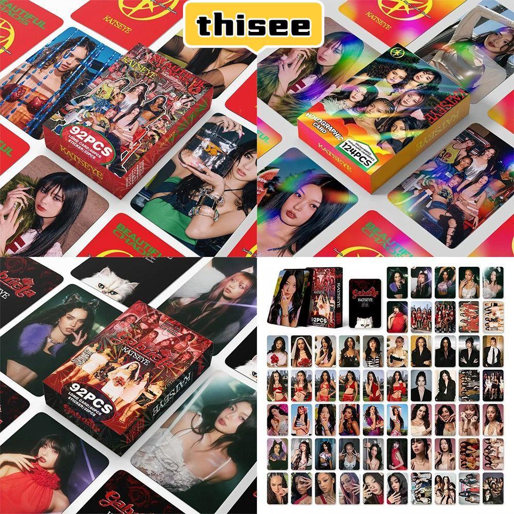 GOGEOUS 92/124 ชิ้น KATSEYE การ์ดรูปถ่าย Lomo, BEAUTIFULCHAOS LARA DANA KATSEYE อัลบั้มการ์ด LOMO, H