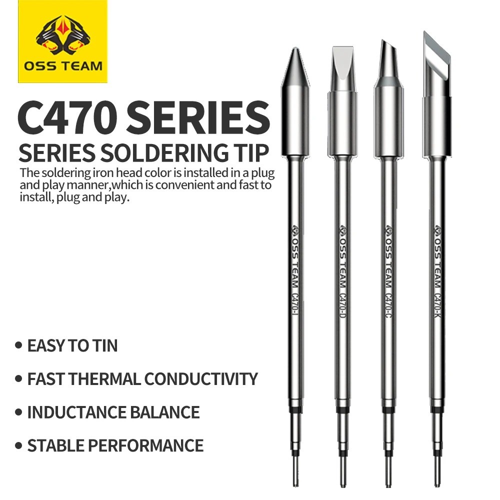 OSS C470 Series ตะกั่วฟรีเป็นมิตรกับสิ่งแวดล้อมบัดกรีเคล็ดลับเหล็ก 2S ดีบุกสําหรับ CPU IC ส่วนประกอบขนาดใหญ่เชื่อมซ่อมเครื่องมือ