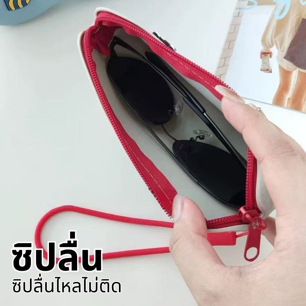กระเป๋าใส่แว่นตาสไตล์เกาหลี ลายสตรีตสุดฮิต ผ้านิ่ม ปกปิดแว่นตาได้ดี เหมาะกับเดินทางและช้อปปิ้ง ราคา ถูกที่สุด ดีลบีเคเค แกลเลอรีภาพที่ 7