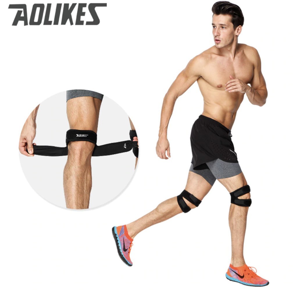 (1ชิ้น) AOLIKES สายรัดเข่า ใส่วิ่ง ออกกำลังกาย ป้องกันอาการปวดหัวเข่า ผ้ารัดเข่า บรรเทาอาการปวดเข่า