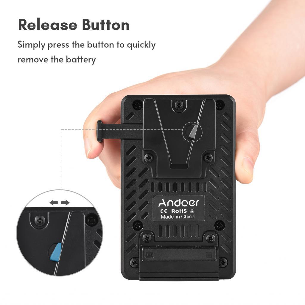 LocalCamera-TH Andoer V-Lock แผ่นแบตเตอรี่ V Mount TO BP-U Dummy อะแดปเตอร์พร้อมก้านปรับได้สำหรับ BP