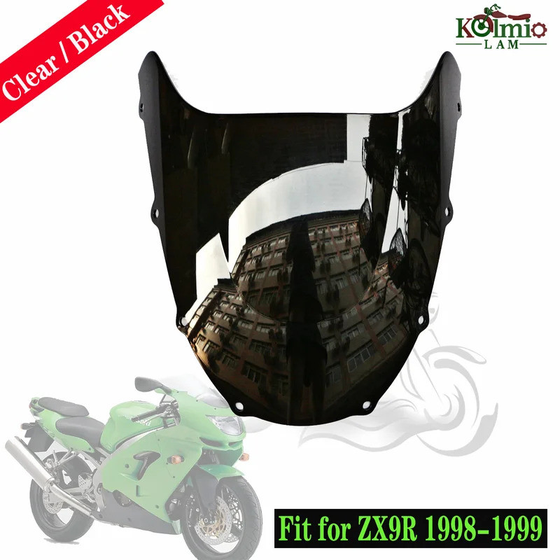 Fit สําหรับ Kawasaki Ninja 1998 - 1999 ZX9R ZX-9R อุปกรณ์เสริมรถจักรยานยนต์กระจกกระจก Double Bubble 