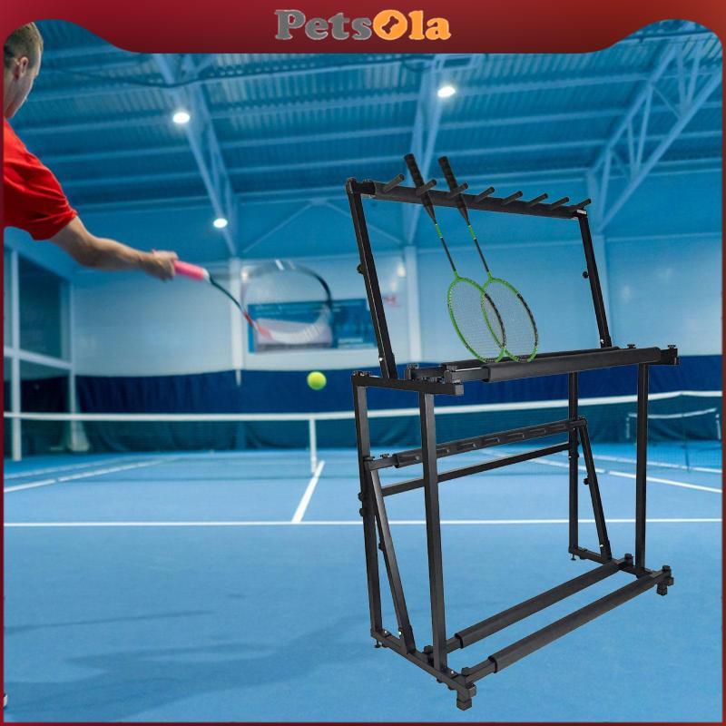 [PETSOLA] เทนนิสแรคเก็ตรายครองแบบพับได้ 2 ชั้น จากไม้ สำหรับจัดเก็บอุปกรณ์ - รูปที่ 4