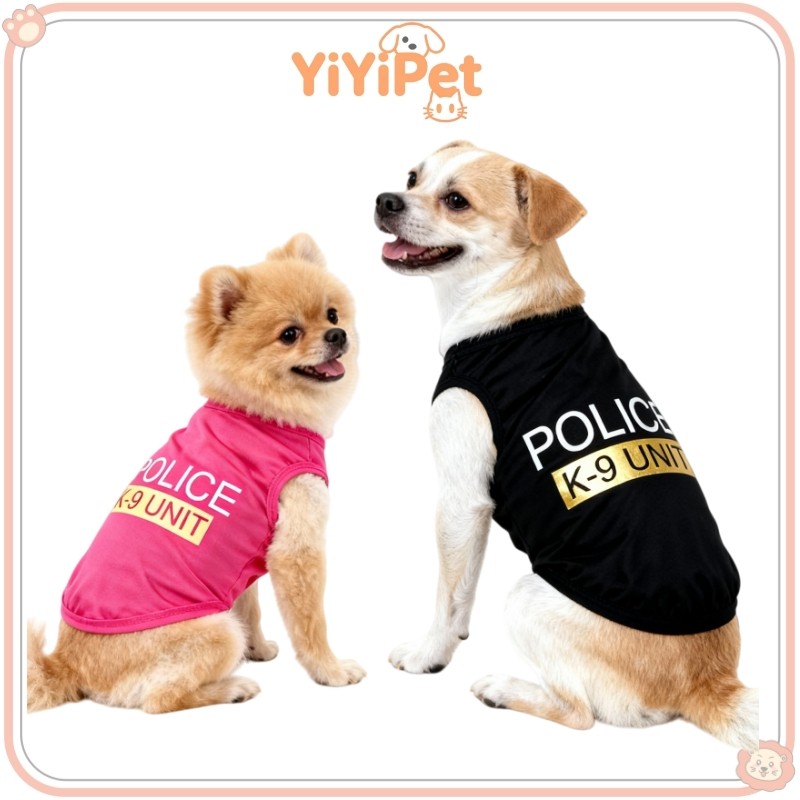 เสื้อผ้าสัตว์เลี้ยง Police K-9 สําหรับสุนัขและแมวตัวเล็ก, เสื้อเสื้อกั๊กทุกฤดูกาลกันแดดระบายอากาศสําหรับสัตว์เลี้ยงพันธุ์ของเล่น