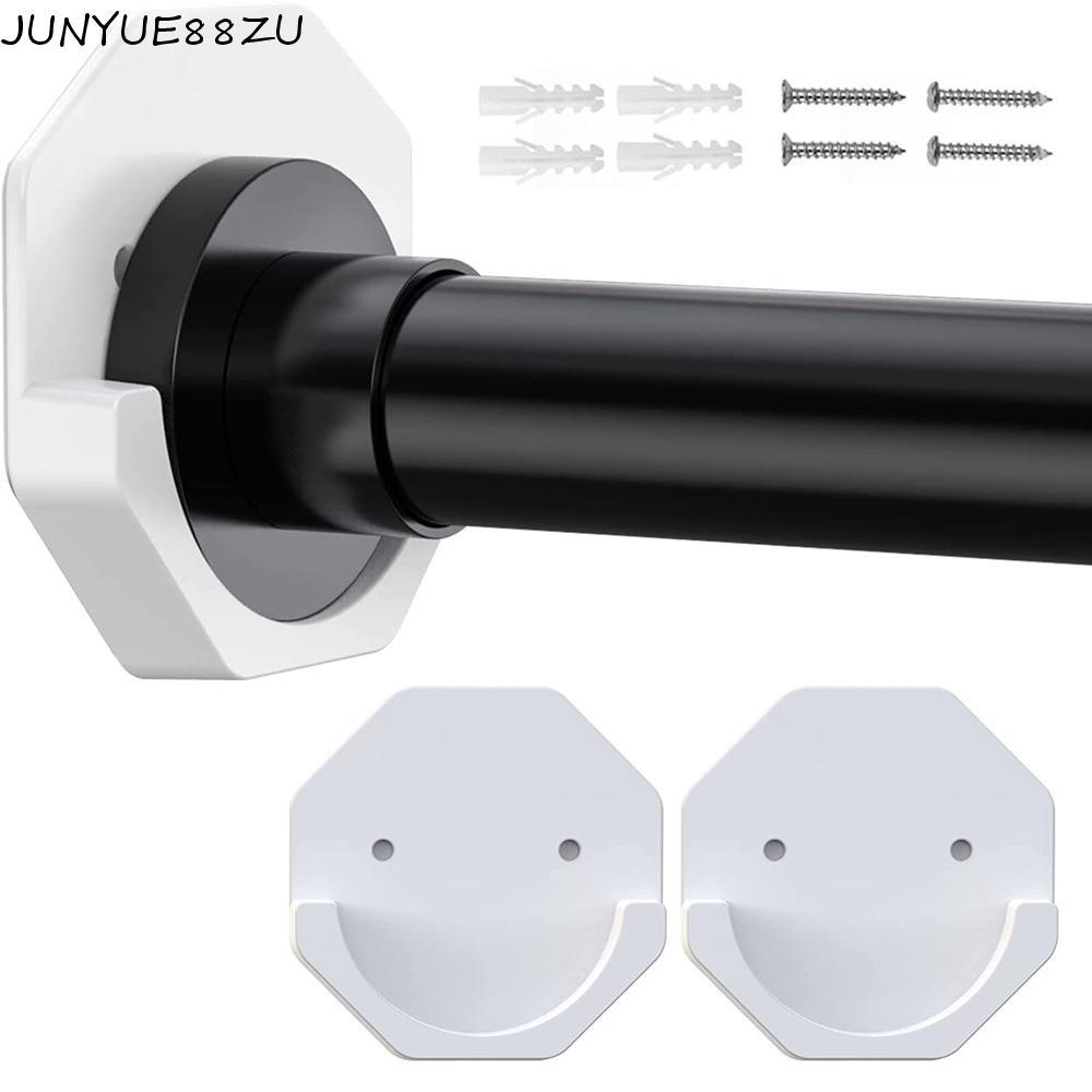 JUNYUE88ZU ที่วางราวม่าน Persistent Viscous 2 ชิ้น Home Hotel ติดผนังโหลด 25 ปอนด์ไม่มีการเจาะ/ติดบน