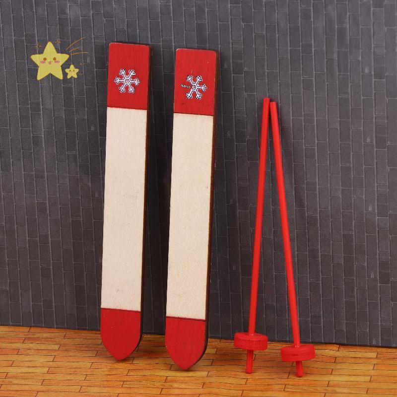 [JBTH] 1/12 Dollhouse Mini Wooden Sled Model Dollhouse Christmas Scene Decorative Dolls House Access