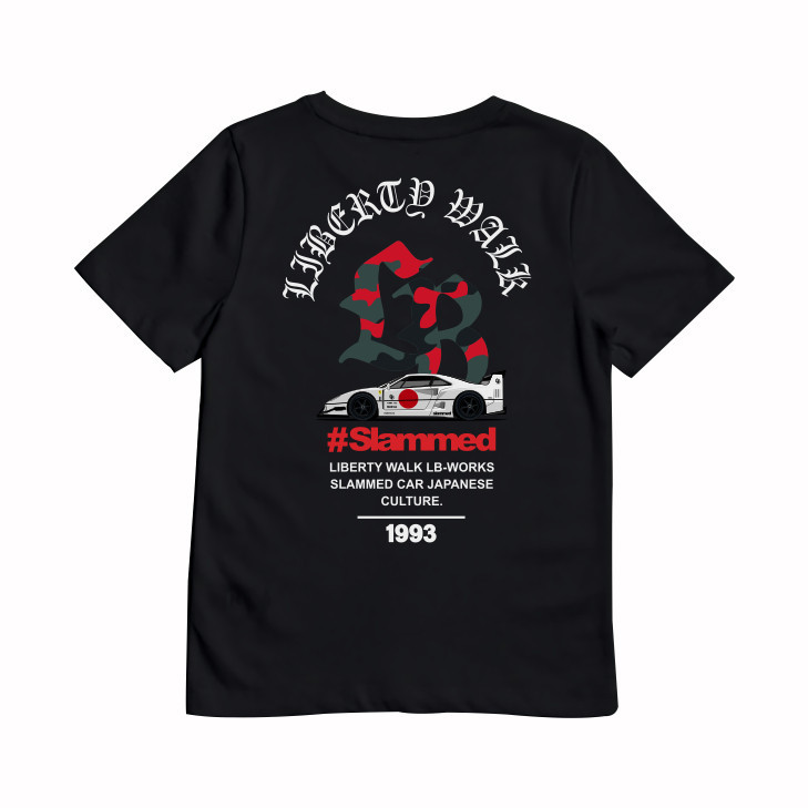 น่ารักเสื้อยืดGILAN Unisex เด็ก Distro เสื้อยืดรถภาพ FERRARI F40 LBWK LIBERTY WALK เด็ก