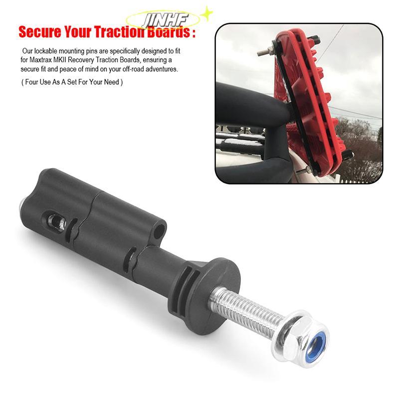 [BestBuyshop] 4 ชิ้น Traction Boards ติดตั้ง Pins Kit Theft-proof Recovery Tracks Bracket ชุดสําหรับ