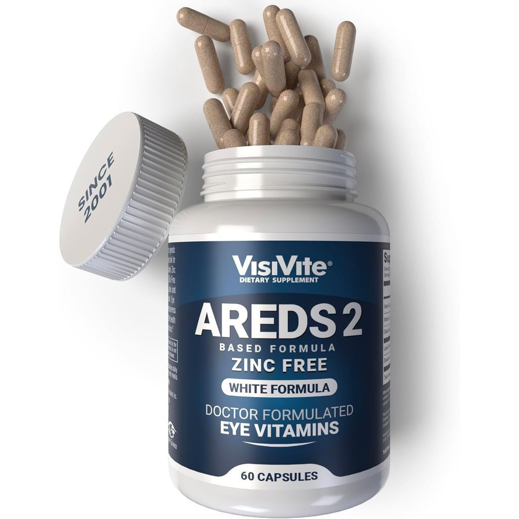 Zinc Free AREDS 2 Eye Vitamins - Zinc Free Eye Vitamins - Zeaxanthin Plus Lutein Eye Vitamins - VCap