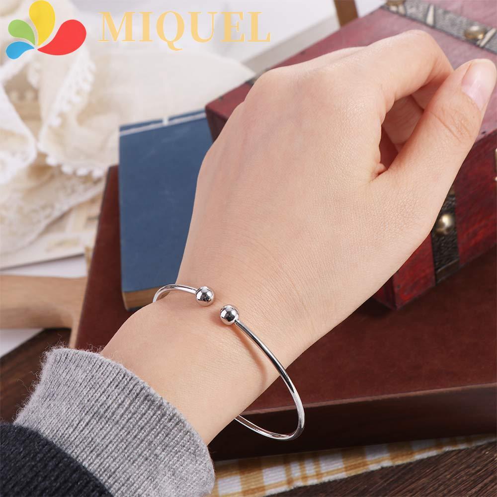 MIQUEL กําไลข้อมือแบบปรับได้ชุบเงินคลาสสิกคุณภาพดีที่สุดเครื่องประดับแฟชั่น