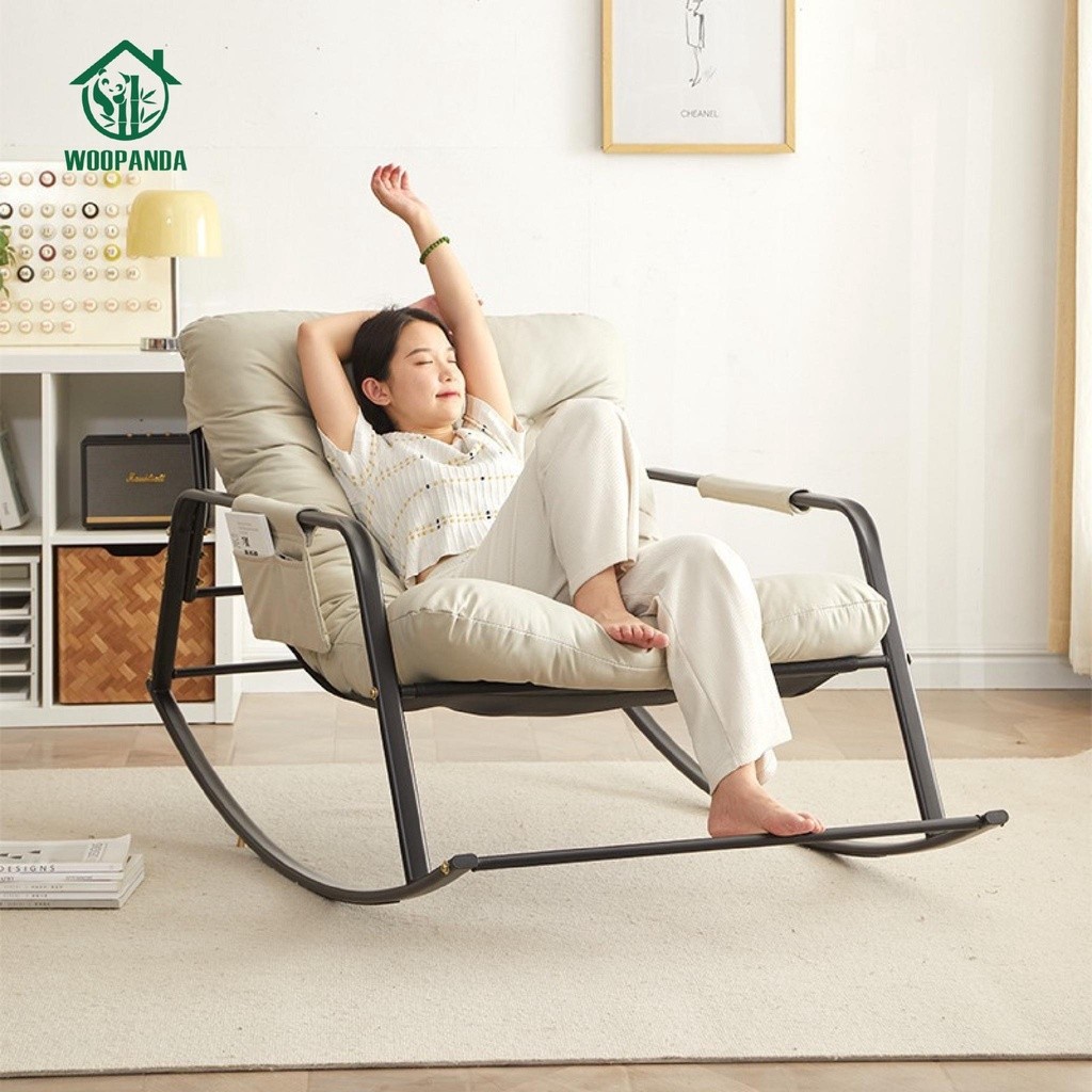 Woodpanda เก้าอี้โยก ฟรีเบาะนวม  โซฟาโยกได้  เก้าอี้พักผ่อน นุ่มนั่งสบาย โยกได้ ขนาดใหญ่มากนั่งได้สอ