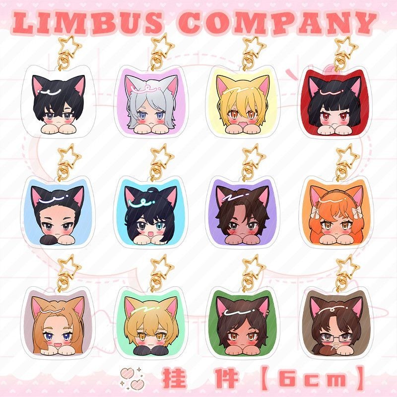 Limbus Company พวงกุญแจ Cos Cat หู Pendnat Accesorios Yi Sang Faust Ryōsh ตัวละครอุปกรณ์ต่อพ่วงของขว