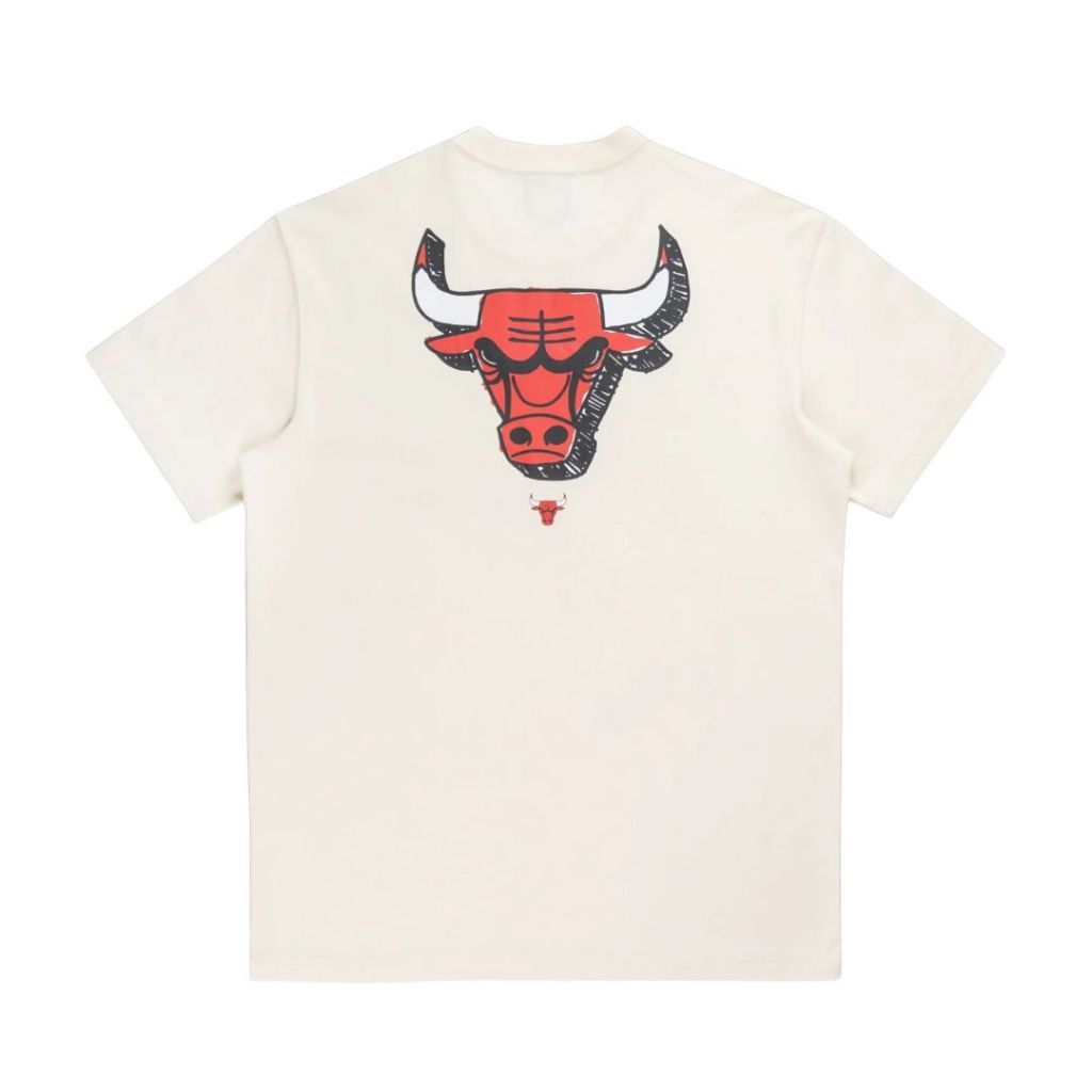 เสื้อยืดแขนสั้นผ้าฝ้าย 100% สีขาบ เชิคาโก้ บูลส์ กราฟฟิตี้ โครม