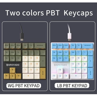 Apayado K33 แป้นพิมพ์ตัวเลขขนาดเล็ก 33 คีย์ เพลากลไกสีน้ําเงิน RGB PBT Keycaps สําหรับ Treasury/การบัญชี/การเงิน