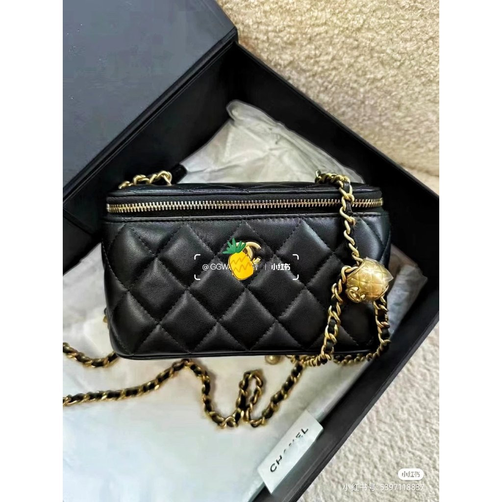 Chanel Golden Ball Cosmetic Bag Golden Ball Long Box Bag Cosmetic Case ISFQ