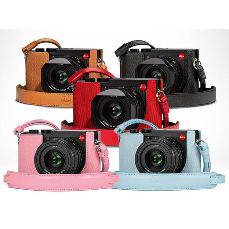 Leica Leica Leica q2 กระเป๋ากล้อง Leica Q2 เคสป้องกันกล้องฐานหนังแท้สีเฉพาะครึ่งชุด