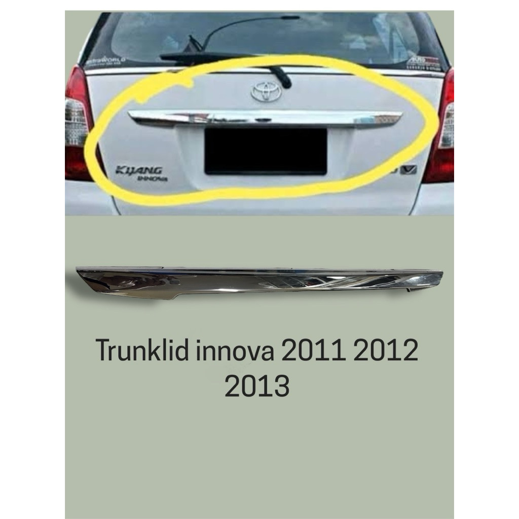 ฝากระโปรงท้าย Innova chrome // Truntum Trunk Innova 2011-2013 ด้านหลัง Chrome List Toyota Innova