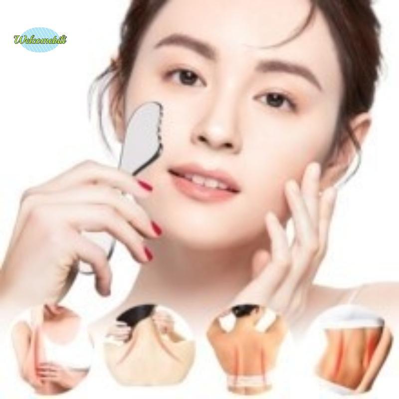 [WLB-t] ลูกกลิ้งหน้า Gua Sha Beauty Face คอเครื่องมือนวดสแตนเลสกระชับผิว Face Lifting Beauty Care ลู