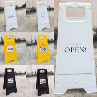 ป้ายตั้งพลาสติก พร้อมสติ๊กเกอร์ เปิด/ปิด / ห้ามจอด / ถอดรองเ…