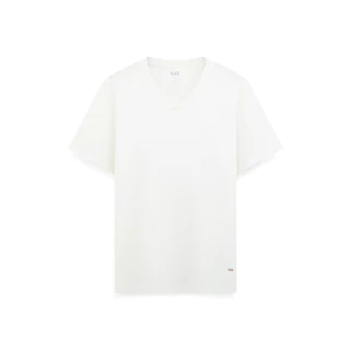 AIIZ เสื้อยืดคอวีผู้หญิงสีพื้น โลโก้ AIIZ T-Shirt