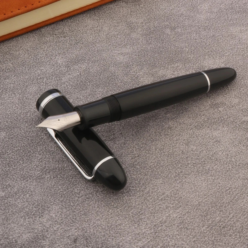 Jinhao X159 ปากกาหมึกซึมอะคริลิค Black Spin 40 มม. Nib Elegante ปากกาหมึกอุปกรณ์สํานักงานธุรกิจปากกา