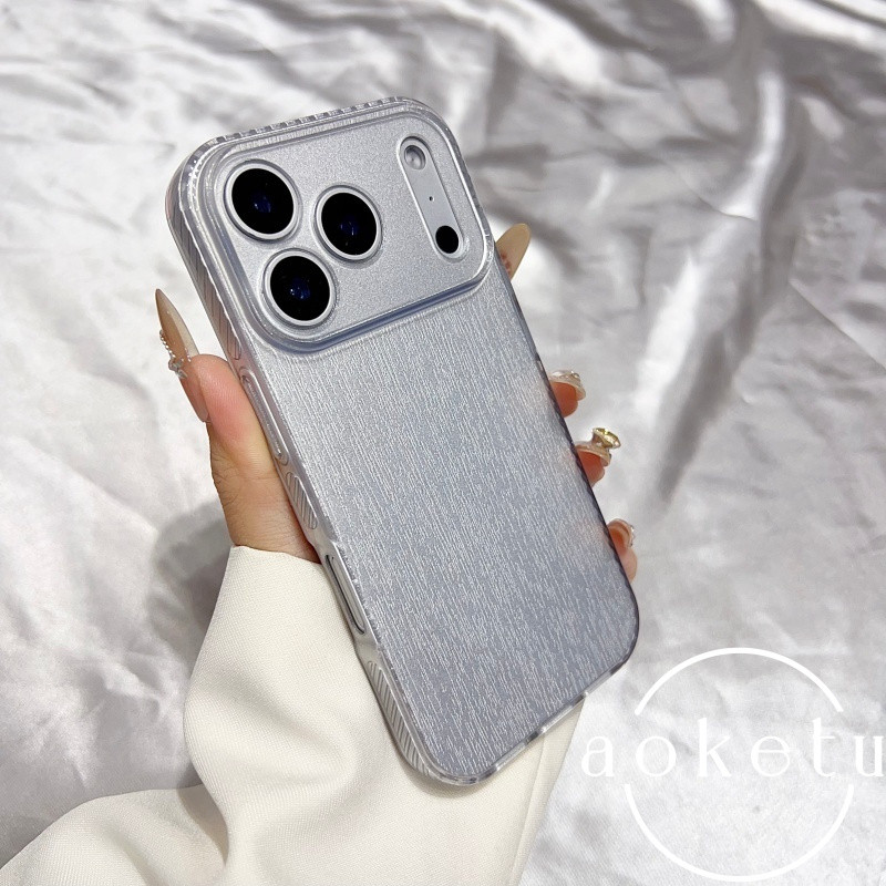 เหมาะสําหรับ iPhone 17 Promax เคสโทรศัพท์เนื้อขั้นสูง, Apple 16 Promax ป้องกันการตก 15 ลายแปรงเคลือบเงารวมทุกอย่างเคสนิ่ม TPU บางเฉียบ