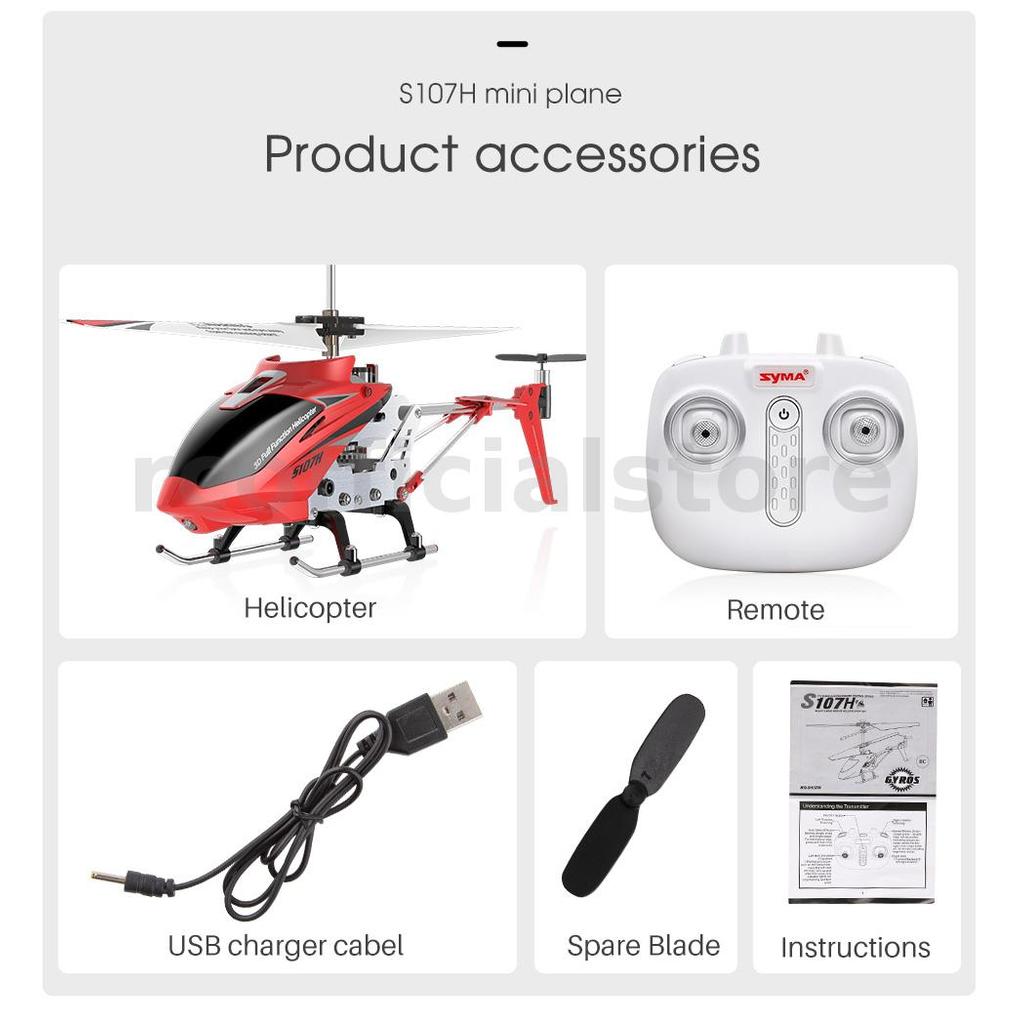 SYMA S107H 2.4G 3.5CH ระดับความสูงอัตโนมัติถือเฮลิคอปเตอร์ RC พร้อม Gyro RTF ราคา ถูกที่สุด ดีลบีเคเค แกลเลอรีภาพที่ 9