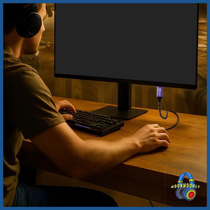 MOON 2 1 สายต่อสําหรับจอภาพสําหรับเล่นเกมรองรับ 16K 60Hz 8K 240Hz 4K 240Hz 80Gbps การส่งสัญญาณความเร