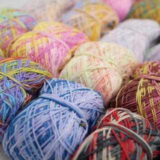 ไหมคอตตอนซัมเมอร์ เบอร์20 สีเหลือบ ชุดรวมสี 200 กรัม ไหมฝ้ายสำหรับงานถัก และงานปัก