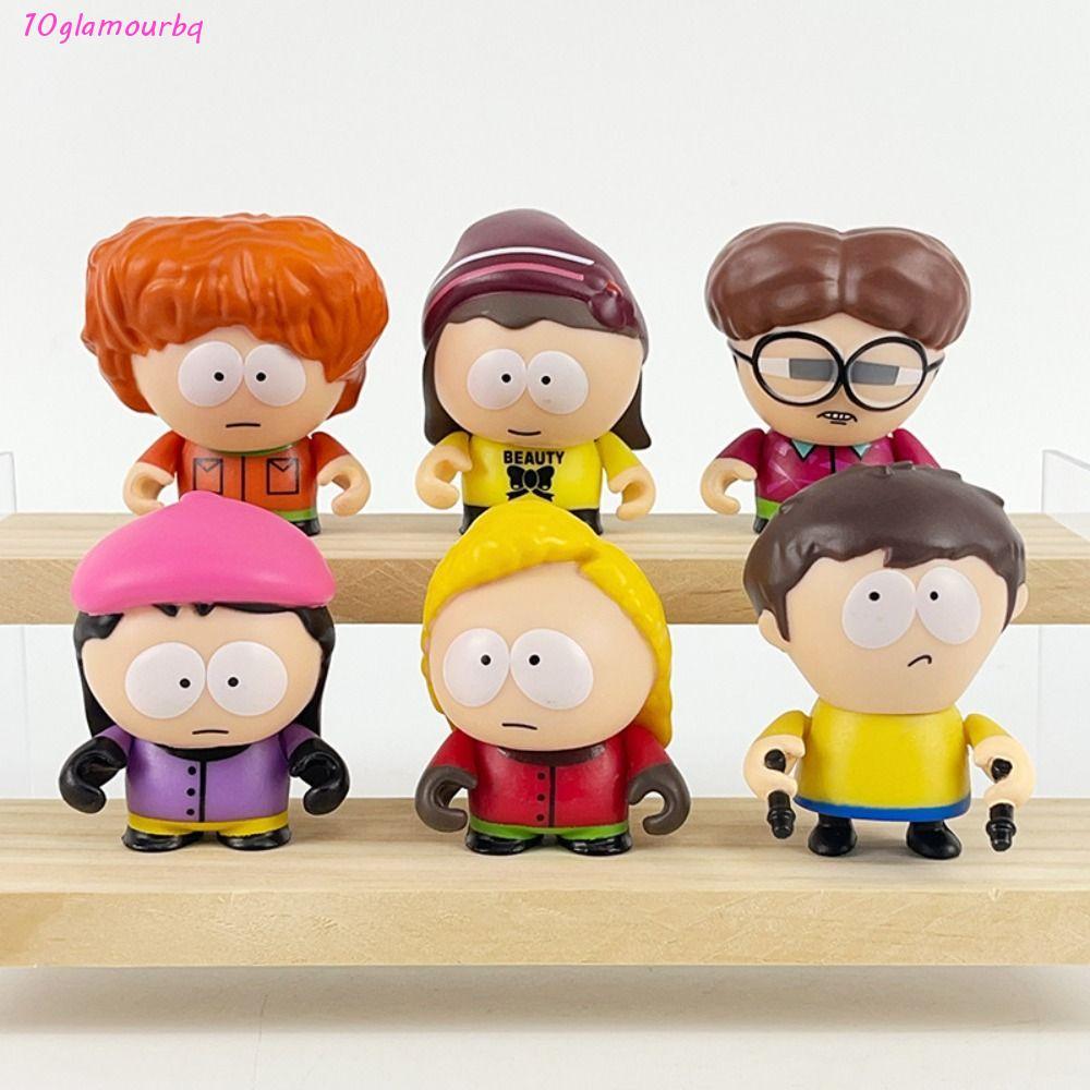 GLAMOURBQ 6 ชิ้น/เซ็ต South Park รูปของเล่น, Kenny McCormick ดีไซน์น่ารัก South Park อะนิเมะ, ไม้แห่