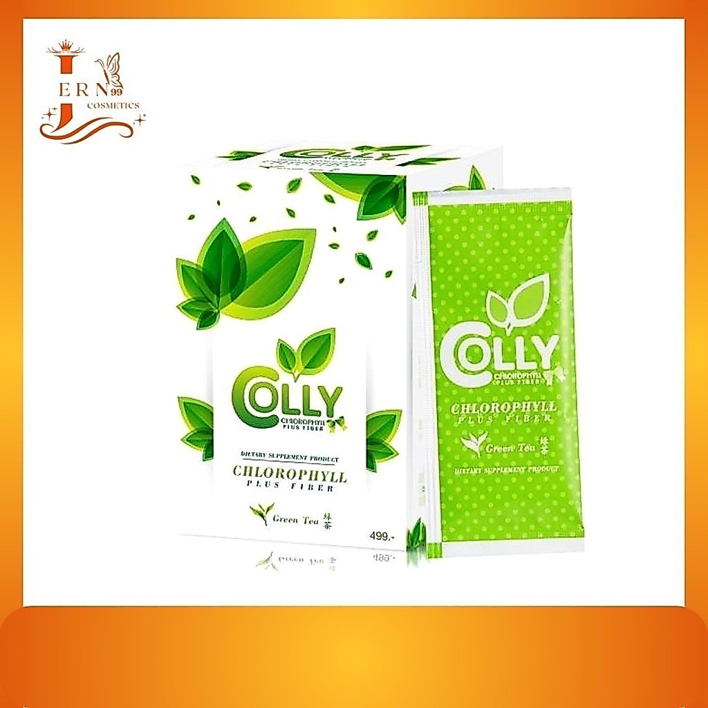 ps0012 คอลลี่ คลอโรฟิลล์ พลัส ไฟเบอร์ Colly Chlorophyll Plus Fiber  1กล่อง15ซอง หมดอายุ2027