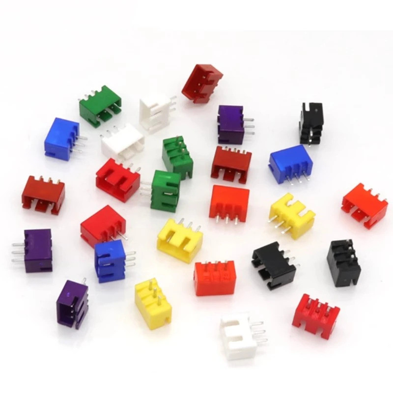 50PCS XH2.54 Connector 2.54MM สีเปลือกยางตรง Pin โค้ง Pin 2P 3P 4P 5P TJC3 Connector ปลั๊กสี ic ชิป 